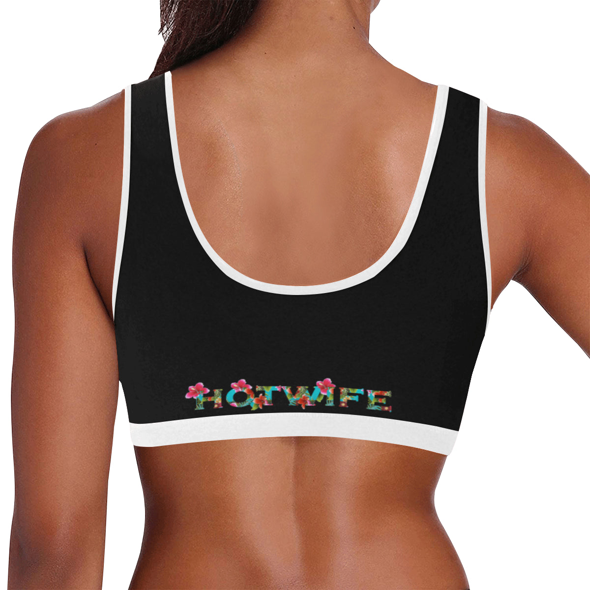 Black/White Women's All Over Print Sports Bra (Model T52) – Queenos Apparel