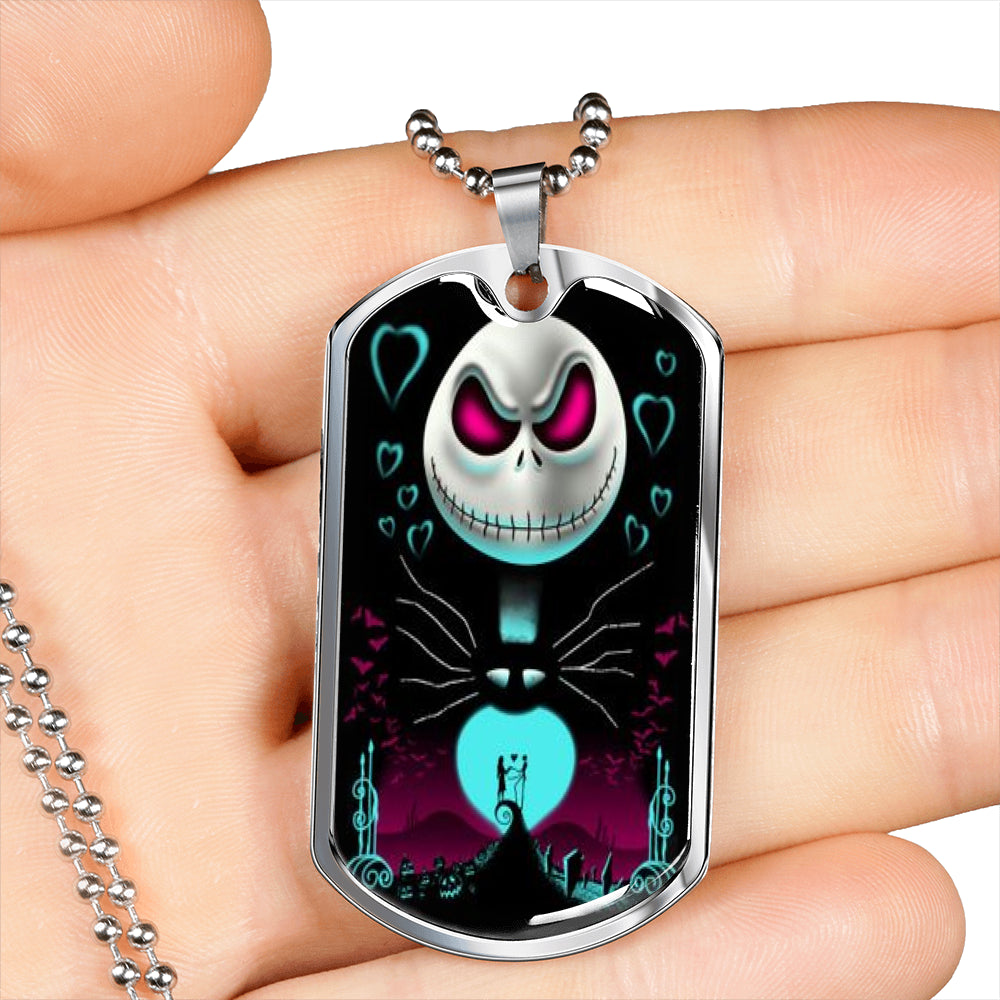 Jack skellington dog top tag