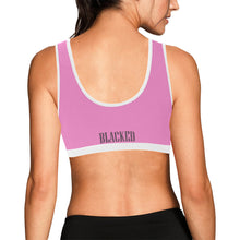 Load image into Gallery viewer, Light Pink/White Women&#39;s All Over Print Sports Bra (Model T52)