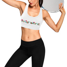 Load image into Gallery viewer, White Women&#39;s All Over Print Sports Bra (Model T52)