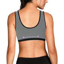 Load image into Gallery viewer, Grey/Black Women&#39;s All Over Print Sports Bra (Model T52)