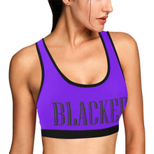 Load image into Gallery viewer, Bright Purple/White Women&#39;s All Over Print Sports Bra (Model T52)