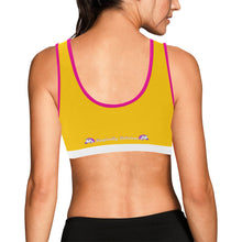 Load image into Gallery viewer, Yellow/Pink/White Women&#39;s All Over Print Sports Bra (Model T52)