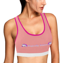 Load image into Gallery viewer, Light pink/Pink/White Women&#39;s All Over Print Sports Bra (Model T52)