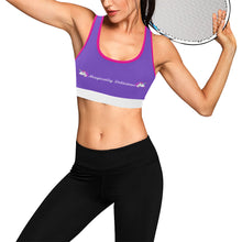 Load image into Gallery viewer, Purple/Pink/White Women&#39;s All Over Print Sports Bra (Model T52)