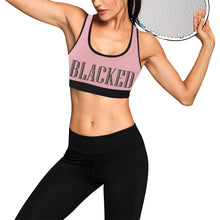 Load image into Gallery viewer, Light Pink/Black Women&#39;s All Over Print Sports Bra (Model T52)