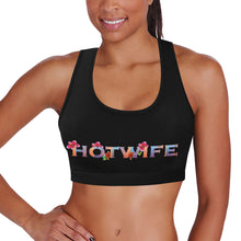 Load image into Gallery viewer, Black Women&#39;s All Over Print Sports Bra (Model T52)