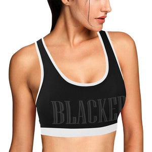 Black/White Women's All Over Print Sports Bra (Model T52)