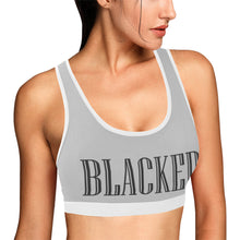 Load image into Gallery viewer, Silver/White Women&#39;s All Over Print Sports Bra (Model T52)