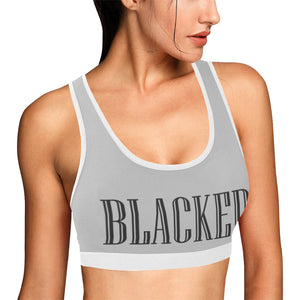 Silver/White Women's All Over Print Sports Bra (Model T52)