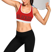 Load image into Gallery viewer, Red/White Women&#39;s All Over Print Sports Bra (Model T52)