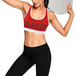 Red/White Women's All Over Print Sports Bra (Model T52)