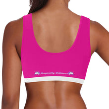 Load image into Gallery viewer, Pink/White Women&#39;s All Over Print Sports Bra (Model T52)