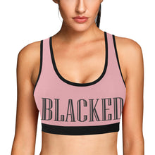 Load image into Gallery viewer, Light Pink/Black Women&#39;s All Over Print Sports Bra (Model T52)