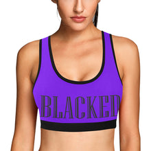 Load image into Gallery viewer, Bright Purple/White Women&#39;s All Over Print Sports Bra (Model T52)