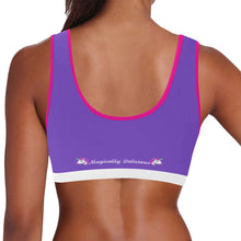 Load image into Gallery viewer, Purple/Pink/White Women&#39;s All Over Print Sports Bra (Model T52)