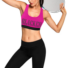 Load image into Gallery viewer, Pink/Black Women&#39;s All Over Print Sports Bra (Model T52)