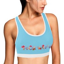 Load image into Gallery viewer, Sky Blue/White Women&#39;s All Over Print Sports Bra (Model T52)