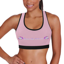 Load image into Gallery viewer, Light pink/Black Women&#39;s All Over Print Sports Bra (Model T52)