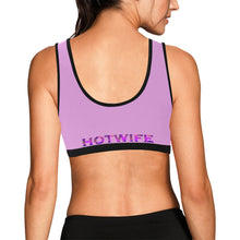 Load image into Gallery viewer, Light purple/Black Women&#39;s All Over Print Sports Bra (Model T52)