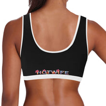 Load image into Gallery viewer, Black/White Women&#39;s All Over Print Sports Bra (Model T52)