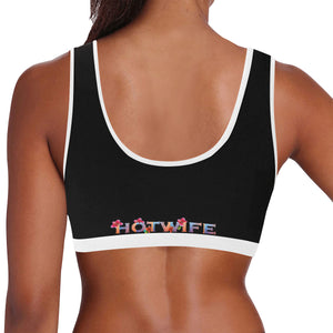 Black/White Women's All Over Print Sports Bra (Model T52)