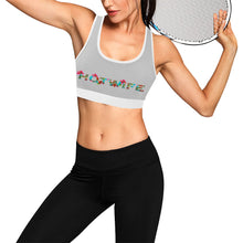 Load image into Gallery viewer, Silver/White Women&#39;s All Over Print Sports Bra (Model T52)