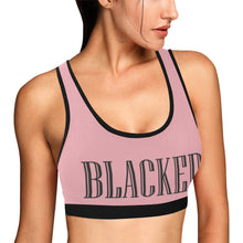 Load image into Gallery viewer, Light Pink/Black Women&#39;s All Over Print Sports Bra (Model T52)