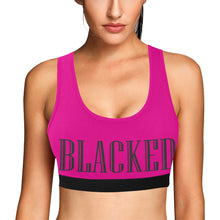 Load image into Gallery viewer, Pink/Black Women&#39;s All Over Print Sports Bra (Model T52)