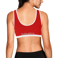 Load image into Gallery viewer, Red/White Women&#39;s All Over Print Sports Bra (Model T52)