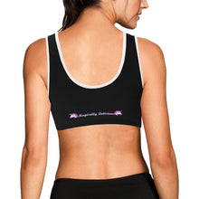 Load image into Gallery viewer, Black/White Women&#39;s All Over Print Sports Bra (Model T52)