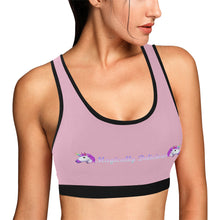 Load image into Gallery viewer, Light pink/Black Women&#39;s All Over Print Sports Bra (Model T52)