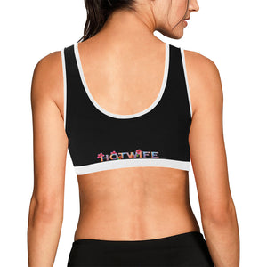 Black/White Women's All Over Print Sports Bra (Model T52)