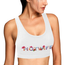 Load image into Gallery viewer, White Women&#39;s All Over Print Sports Bra (Model T52)