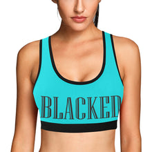 Load image into Gallery viewer, Teal/Black Women&#39;s All Over Print Sports Bra (Model T52)