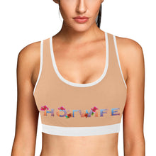 Load image into Gallery viewer, Peach/White Women&#39;s All Over Print Sports Bra (Model T52)