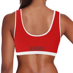 Red/White Women's All Over Print Sports Bra (Model T52)