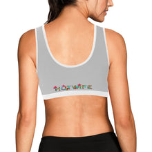 Load image into Gallery viewer, Silver/White Women&#39;s All Over Print Sports Bra (Model T52)