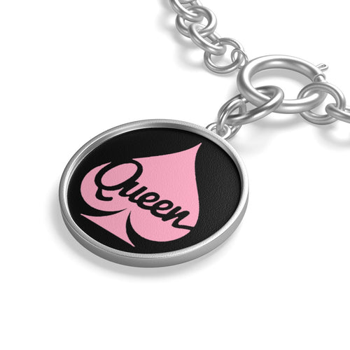 QUEEN Chain Bracelet (blk/pnk)