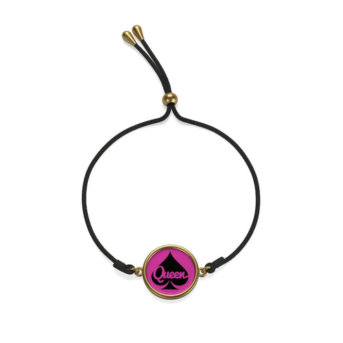 QUEEN Cord Bracelet (pnk/blk)