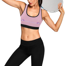 Load image into Gallery viewer, Light pink/Black Women&#39;s All Over Print Sports Bra (Model T52)