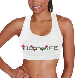 White Women's All Over Print Sports Bra (Model T52)