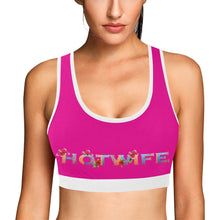 Load image into Gallery viewer, Pink/White Women&#39;s All Over Print Sports Bra (Model T52)