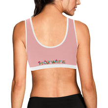 Load image into Gallery viewer, Light Pink/White Women&#39;s All Over Print Sports Bra (Model T52)