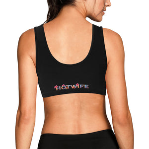 Black Women's All Over Print Sports Bra (Model T52)