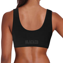 Load image into Gallery viewer, Black Women&#39;s All Over Print Sports Bra (Model T52)