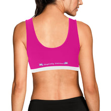 Load image into Gallery viewer, Pink/White Women&#39;s All Over Print Sports Bra (Model T52)