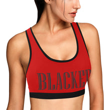 Load image into Gallery viewer, Red/Black Women&#39;s All Over Print Sports Bra (Model T52)