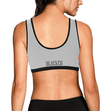 Load image into Gallery viewer, Silver/Black Women&#39;s All Over Print Sports Bra (Model T52)