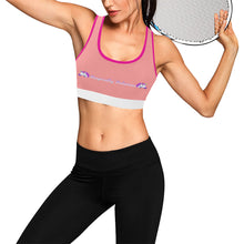 Load image into Gallery viewer, Light pink/Pink/White Women&#39;s All Over Print Sports Bra (Model T52)